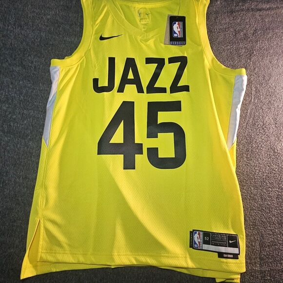 Nike Authentic Icon Jersey Donovan Mitchell Utah Jazz Yellow DV3767-729 Size 52 - Picture 1 of 11